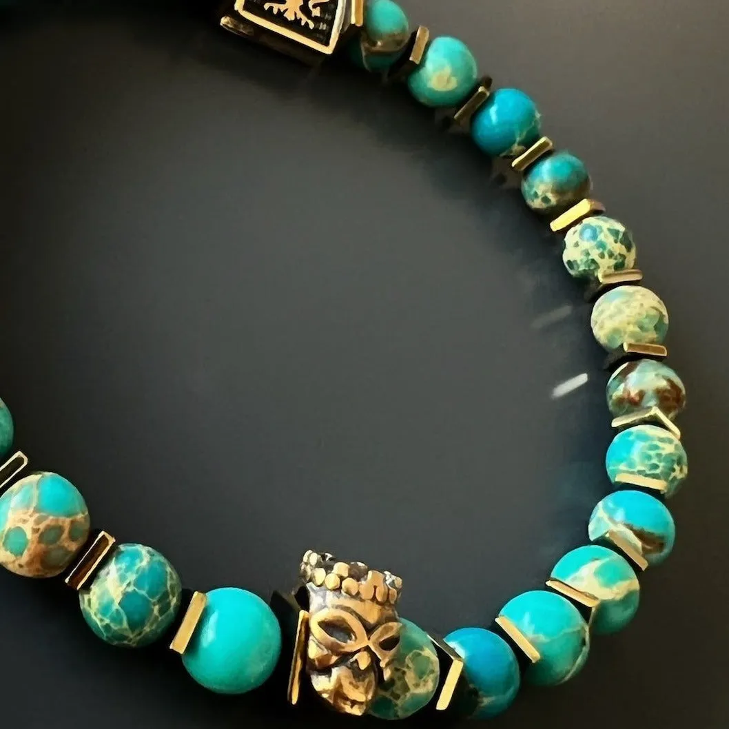 Inner Harmony Skull Men Beaded Bracelet