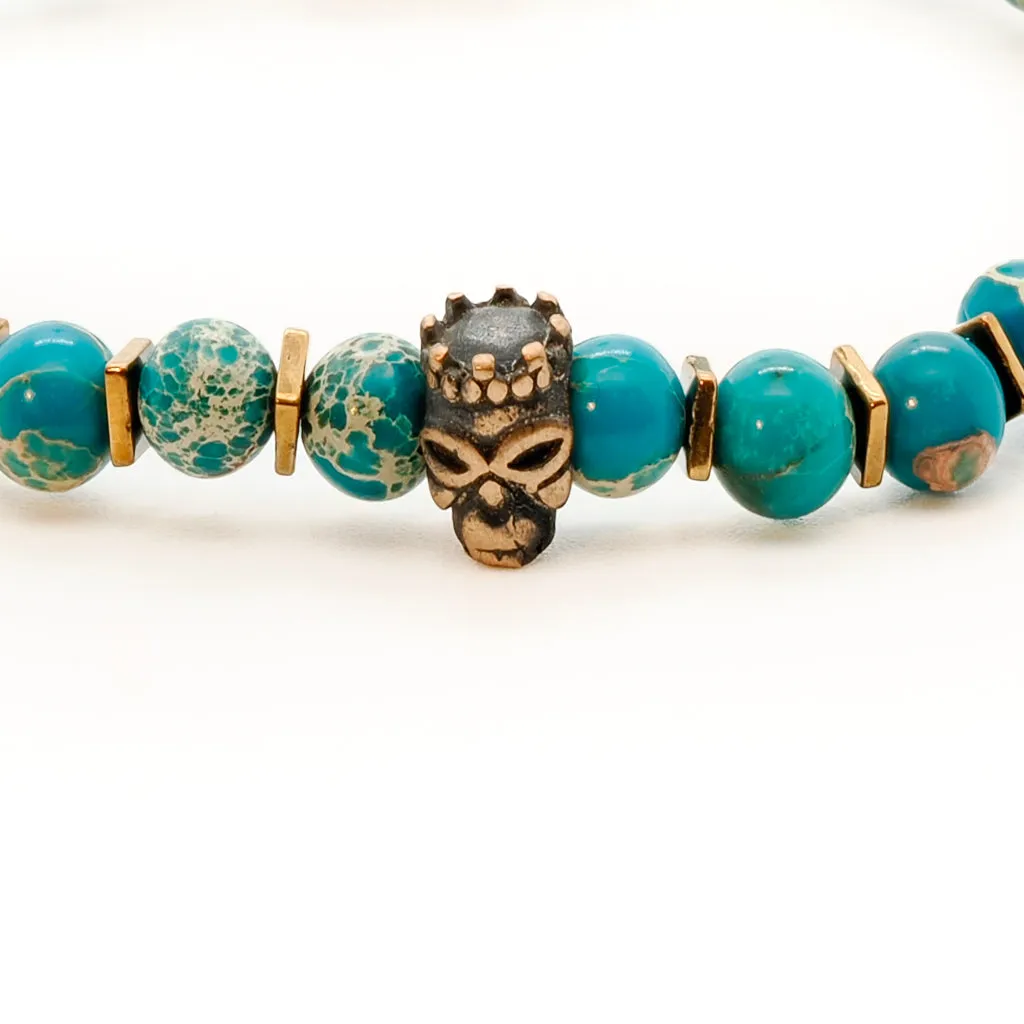 Inner Harmony Skull Men Beaded Bracelet