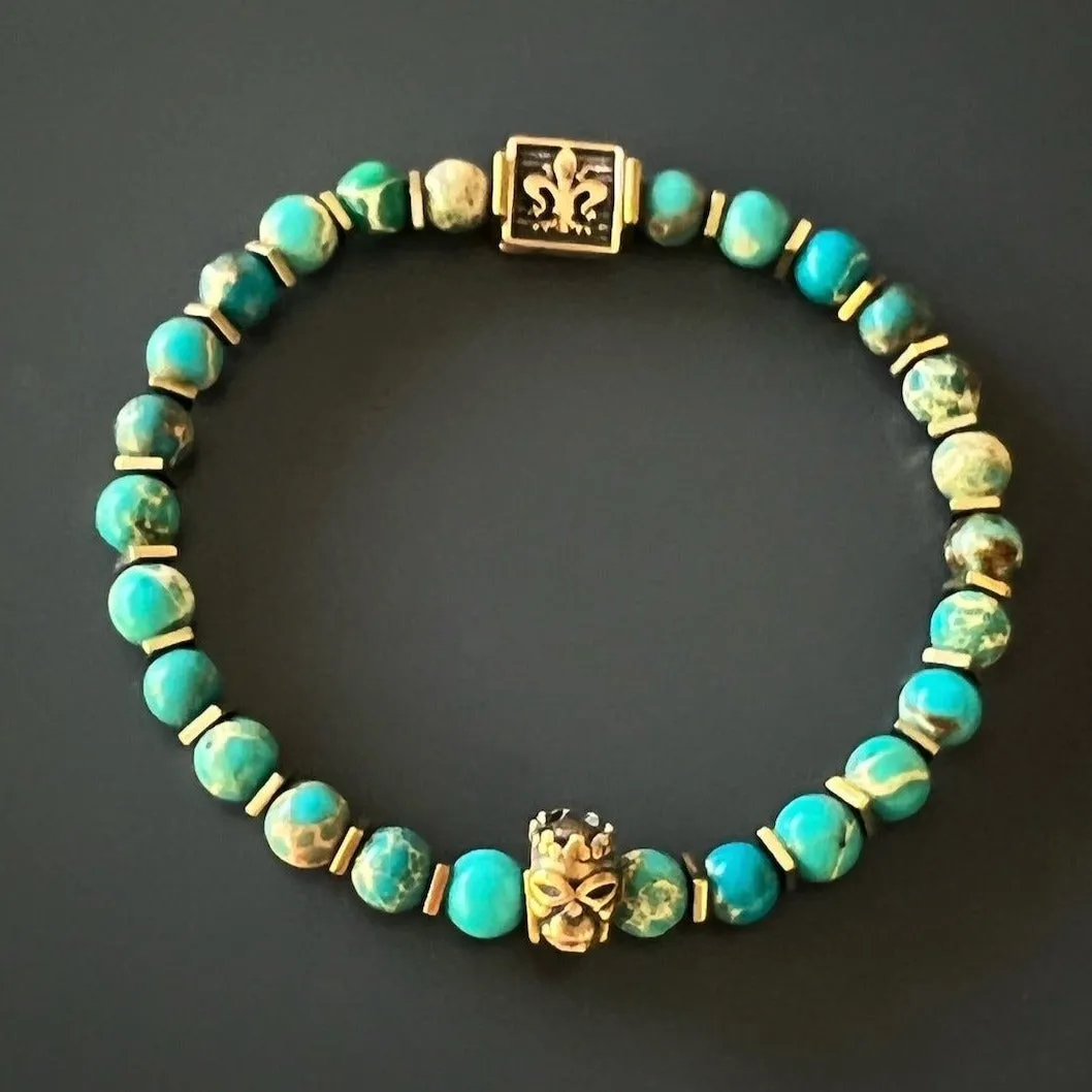 Inner Harmony Skull Men Beaded Bracelet