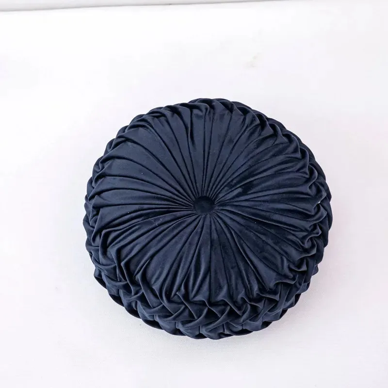 Inyahome Throw Pillow for Couch Decorative 3D Pumpkin Vehicle Wheel Round Velvet Cushion for Sofa Bed Chair Floor Coussin Canapé