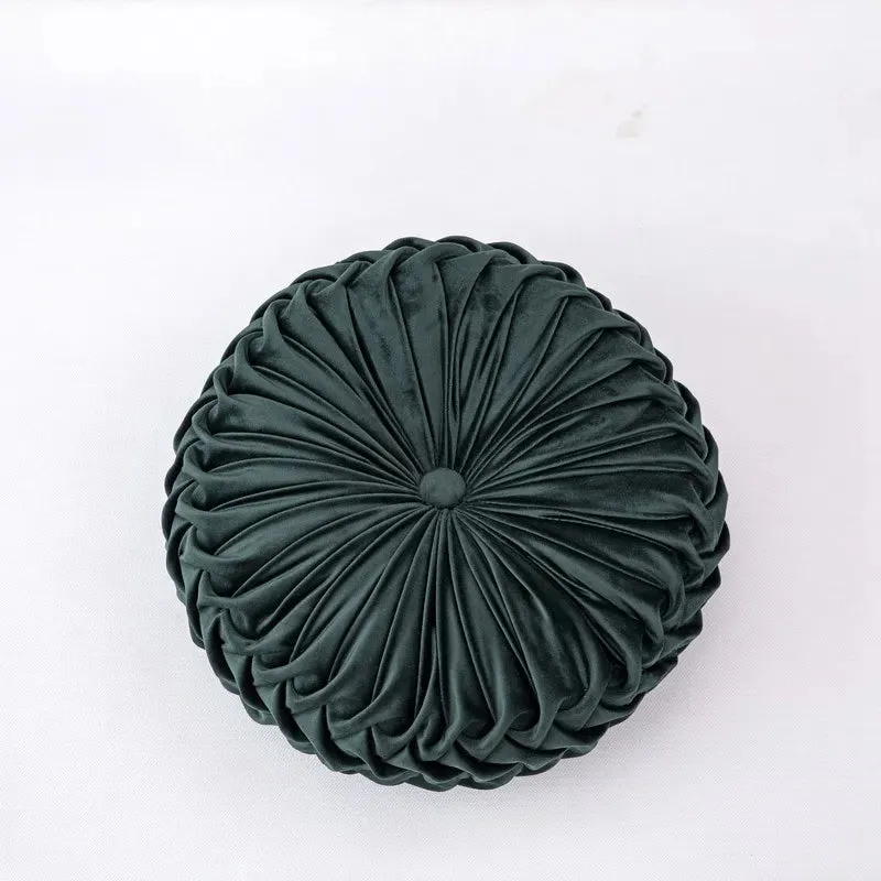Inyahome Throw Pillow for Couch Decorative 3D Pumpkin Vehicle Wheel Round Velvet Cushion for Sofa Bed Chair Floor Coussin Canapé