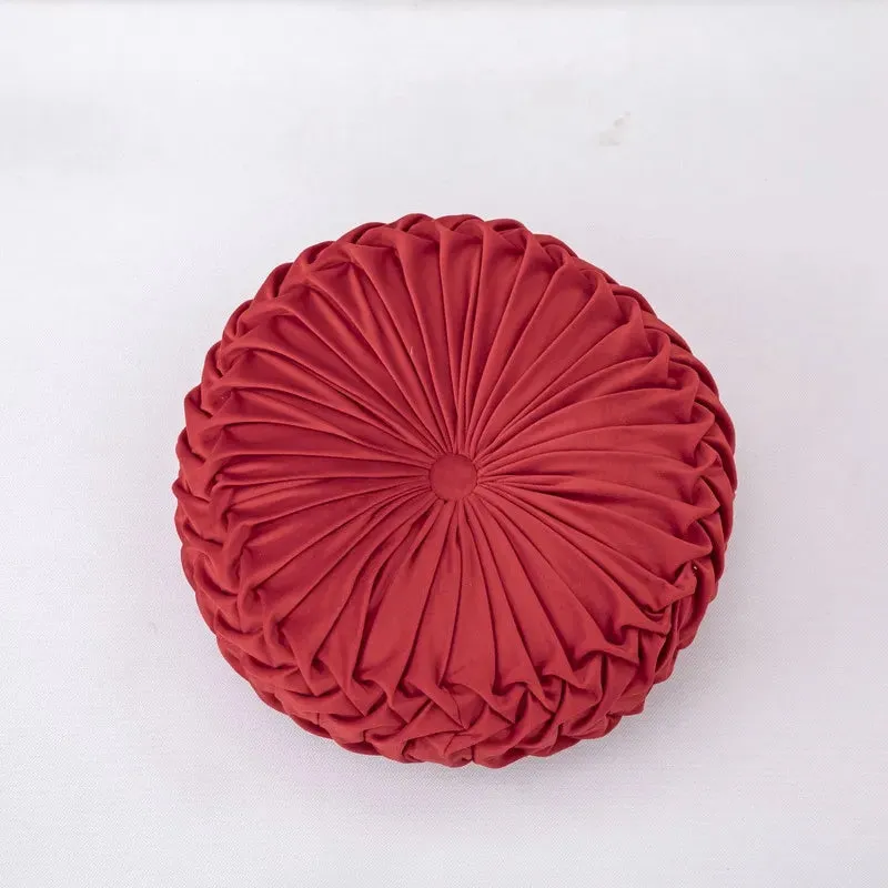 Inyahome Throw Pillow for Couch Decorative 3D Pumpkin Vehicle Wheel Round Velvet Cushion for Sofa Bed Chair Floor Coussin Canapé