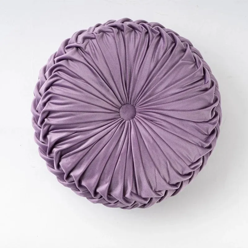 Inyahome Throw Pillow for Couch Decorative 3D Pumpkin Vehicle Wheel Round Velvet Cushion for Sofa Bed Chair Floor Coussin Canapé