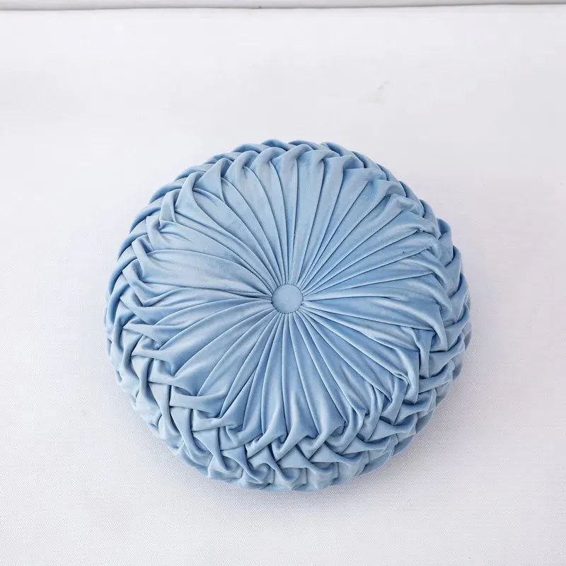 Inyahome Throw Pillow for Couch Decorative 3D Pumpkin Vehicle Wheel Round Velvet Cushion for Sofa Bed Chair Floor Coussin Canapé