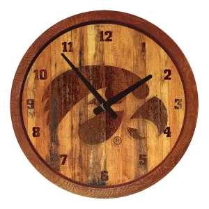 Iowa Hawkeyes: Branded "Faux" Barrel Top Wall Clock