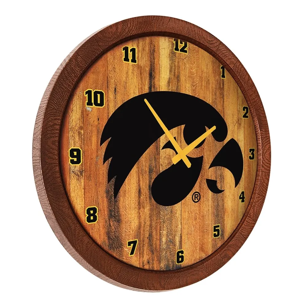 Iowa Hawkeyes: "Faux" Barrel Top Wall Clock