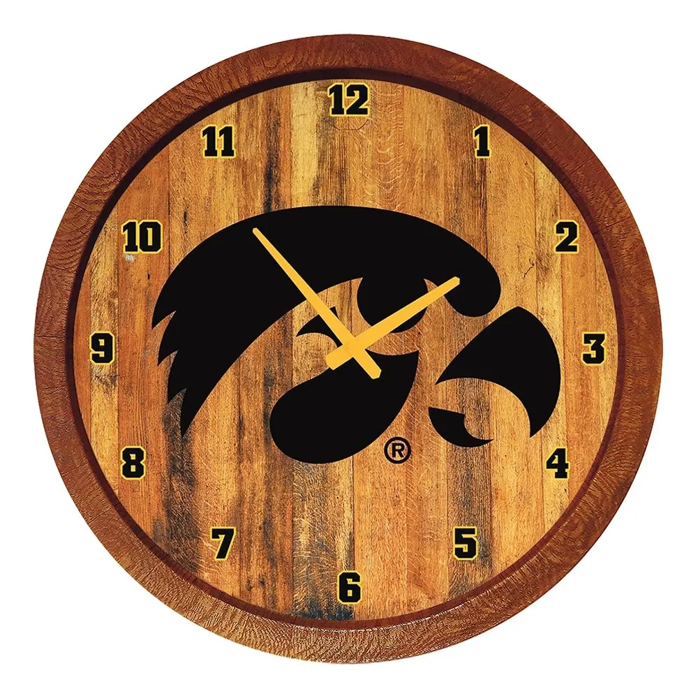 Iowa Hawkeyes: "Faux" Barrel Top Wall Clock