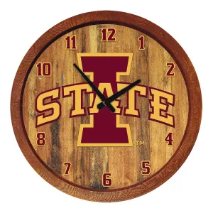 Iowa State Cyclones: "Faux" Barrel Top Wall Clock