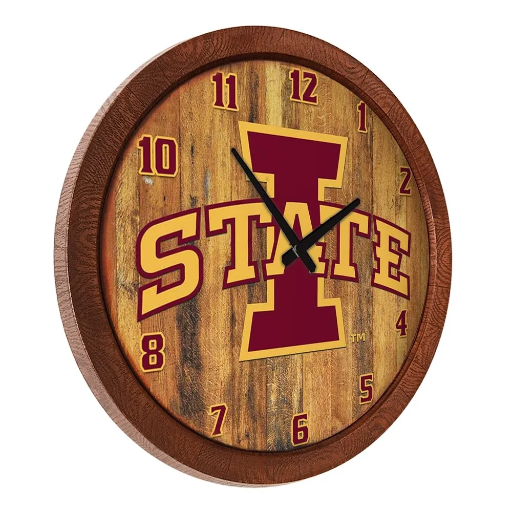 Iowa State Cyclones: "Faux" Barrel Top Wall Clock