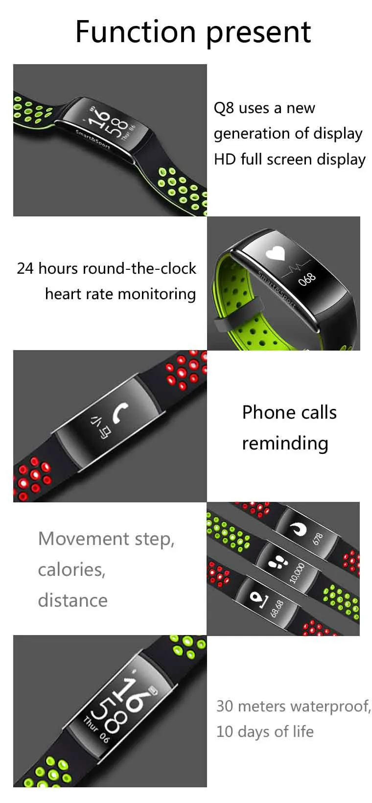 IP68 waterproof Smart Wristband Fitness Tracker