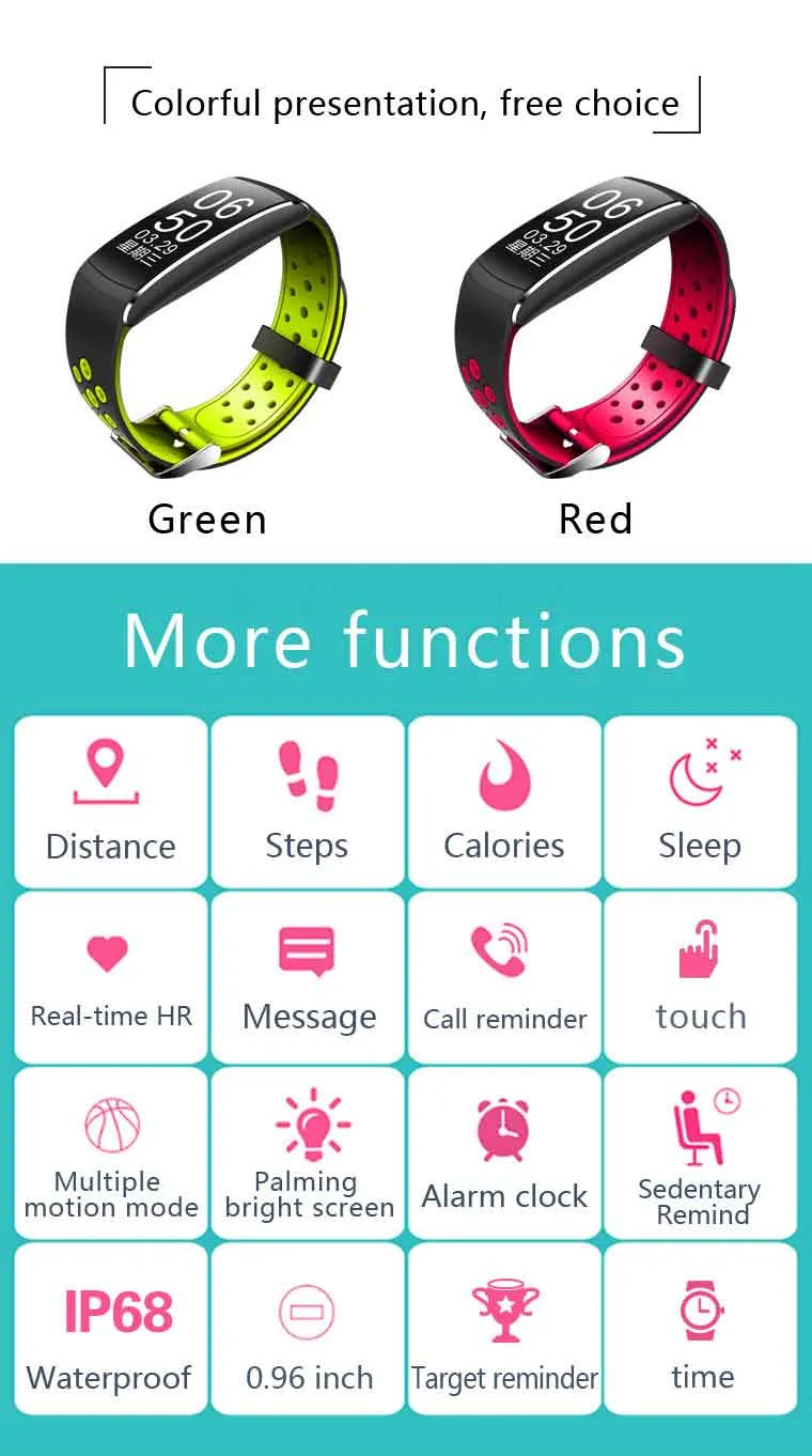 IP68 waterproof Smart Wristband Fitness Tracker