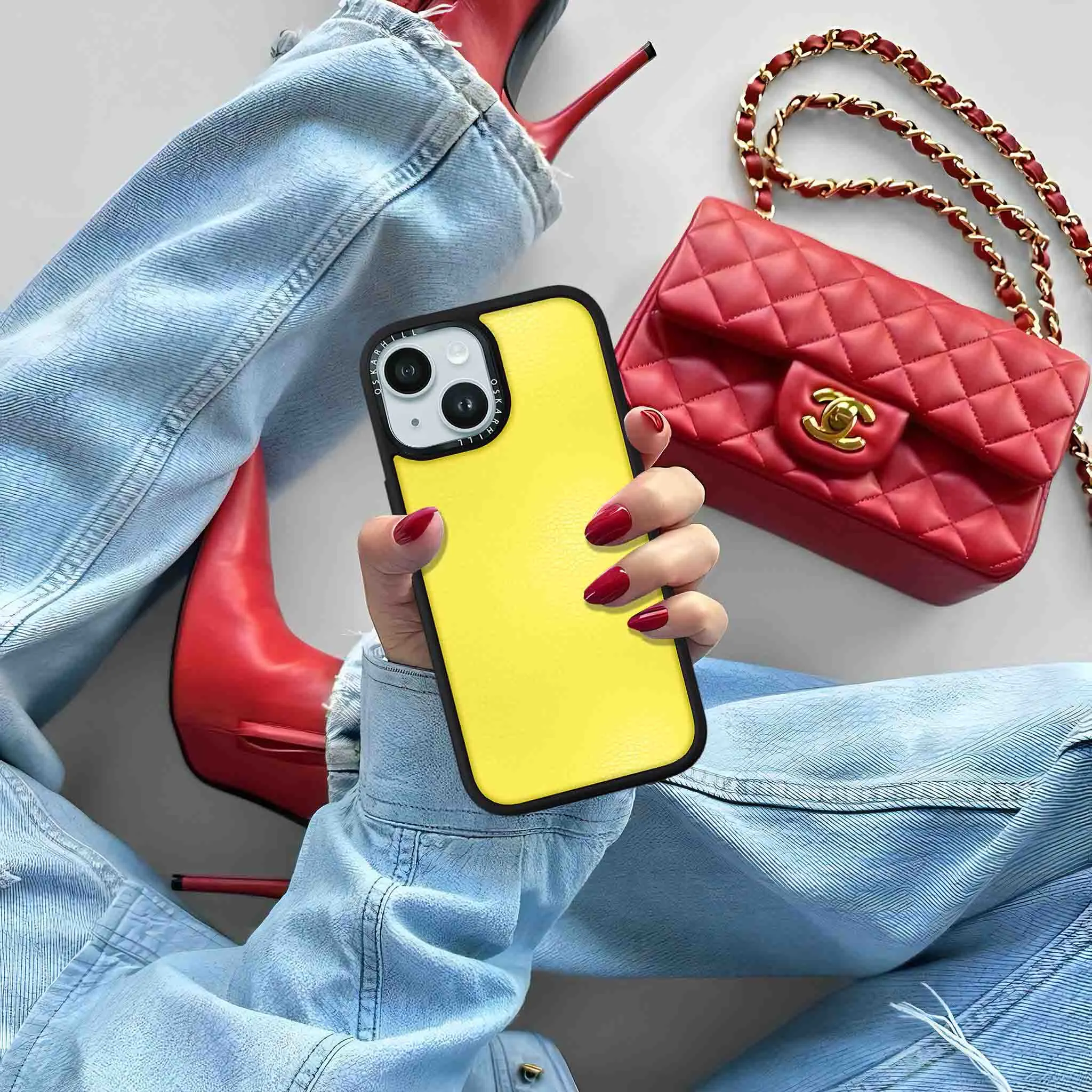 iPhone 15 Case Elite Leather — Lemon Yellow