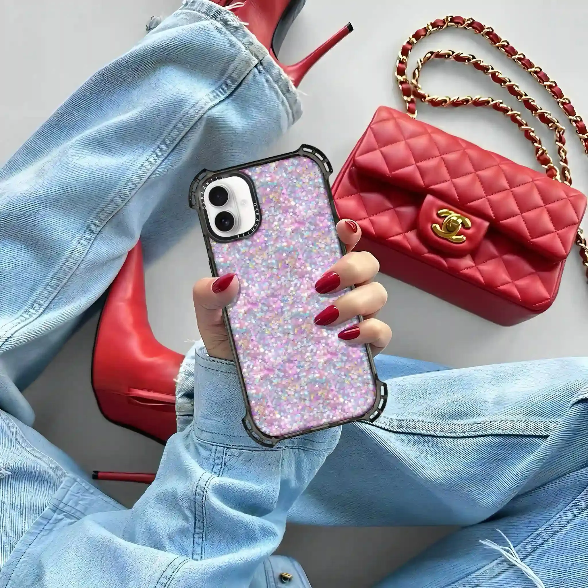 iPhone 16 Case Bounce — Pastel Twilight Glitter