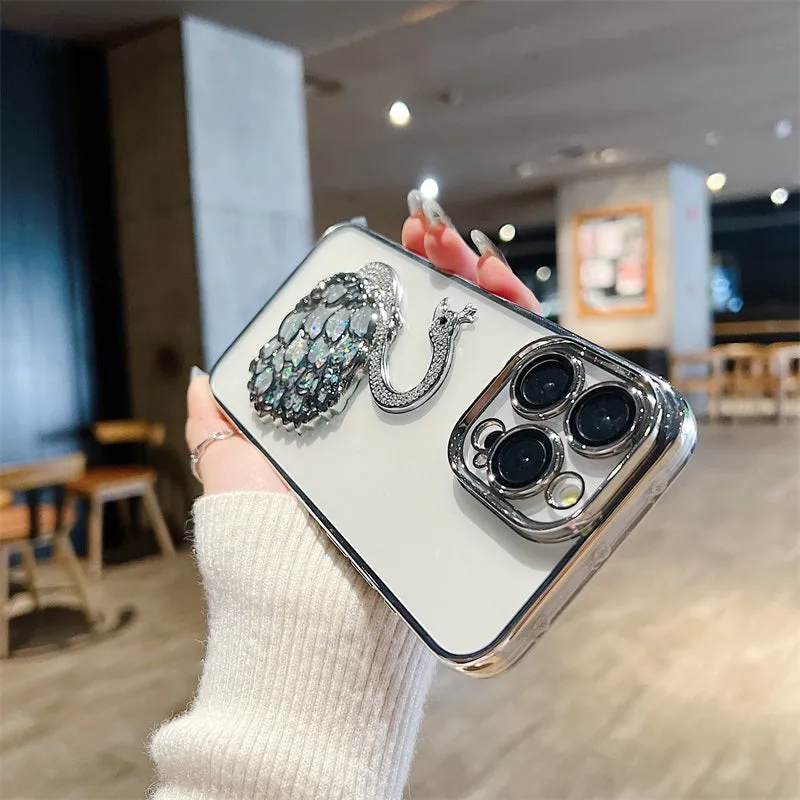 iPhone Case Swan Transparent Electroplated Frame