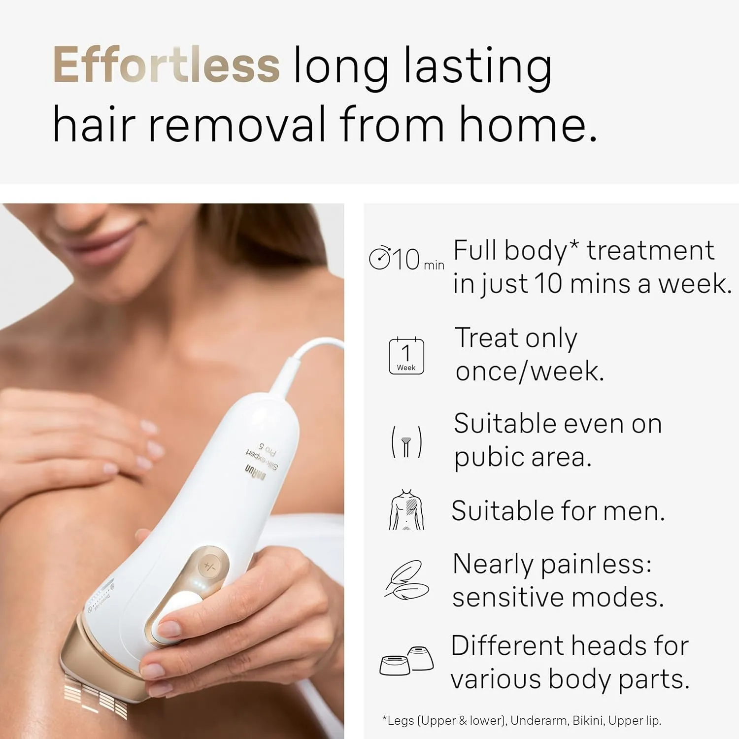 IPL at Home Laser Hair Removal for Women and Men, Silk Expert Pro 5 PL5137 with Venus Swirl Razor, Long-Lasting Reduction in Hair Regrowth for Body & Face, Corded, PL5137
