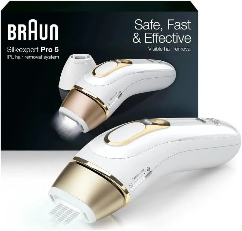 IPL at Home Laser Hair Removal for Women and Men, Silk Expert Pro 5 PL5137 with Venus Swirl Razor, Long-Lasting Reduction in Hair Regrowth for Body & Face, Corded, PL5137