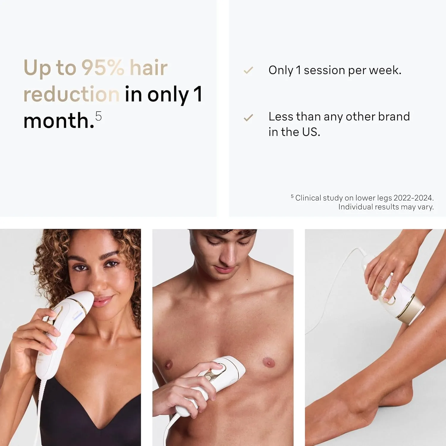 IPL Silk·Expert, at Home Laser Hair Removal, Pro 5 PL5347 Latest Generation IPL, Holiday Gifts for Women and Men, Hair Removal System with Wide Head and Two Precision Heads