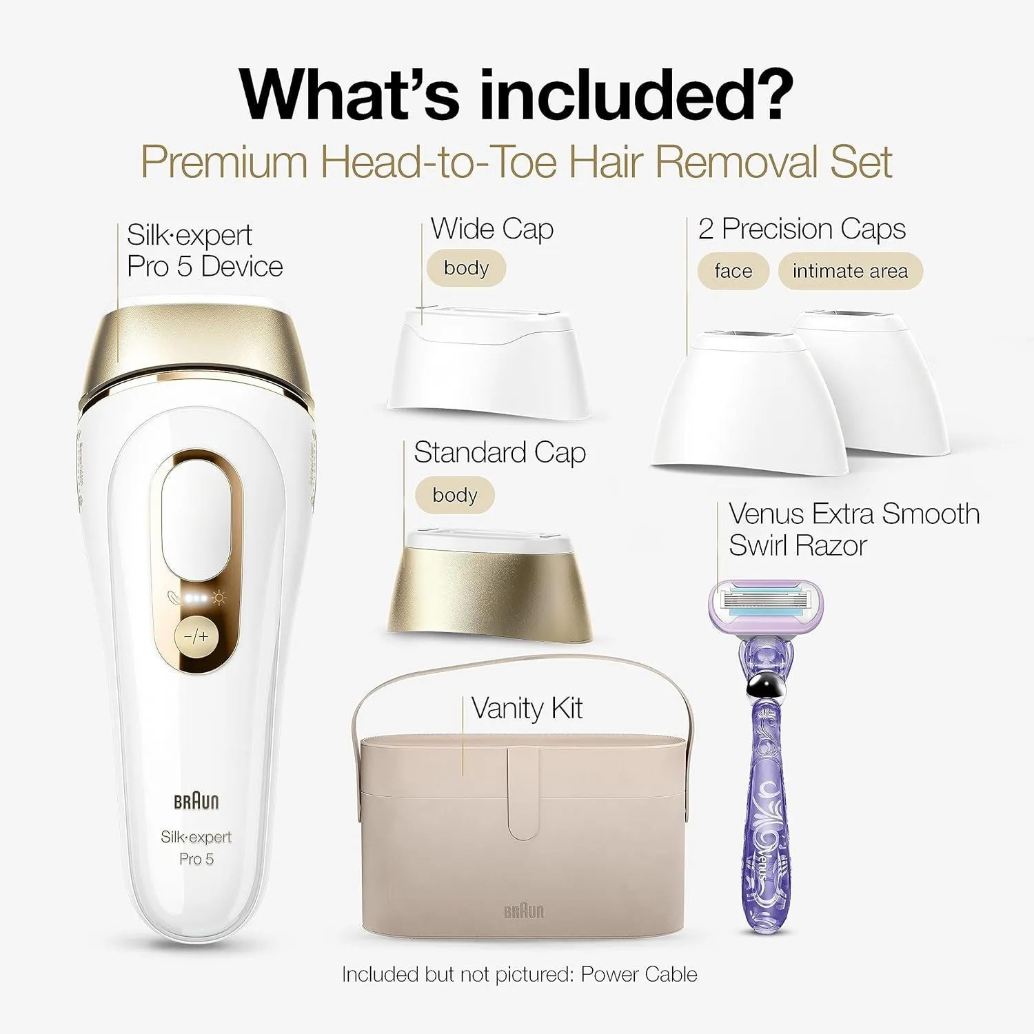 IPL Silk·Expert, at Home Laser Hair Removal, Pro 5 PL5347 Latest Generation IPL, Holiday Gifts for Women and Men, Hair Removal System with Wide Head and Two Precision Heads