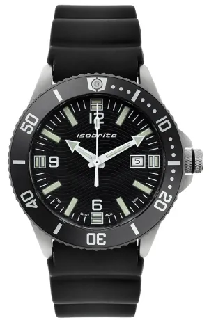 IsoBright ISO1211 Amphibian Dive Watch, 300 Meter WR, T100 Tritium Illuminated, Dive Strap