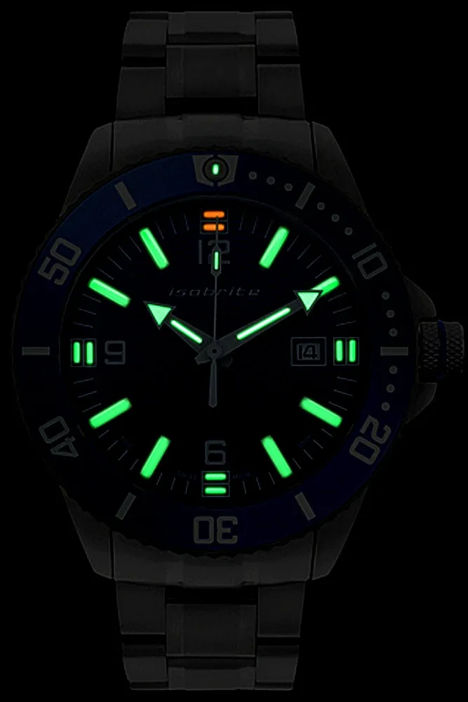 IsoBright ISO1212 - Naval Series, Mariner Edition Dive Watch, Blue, T100 Tritium, 300meter WR
