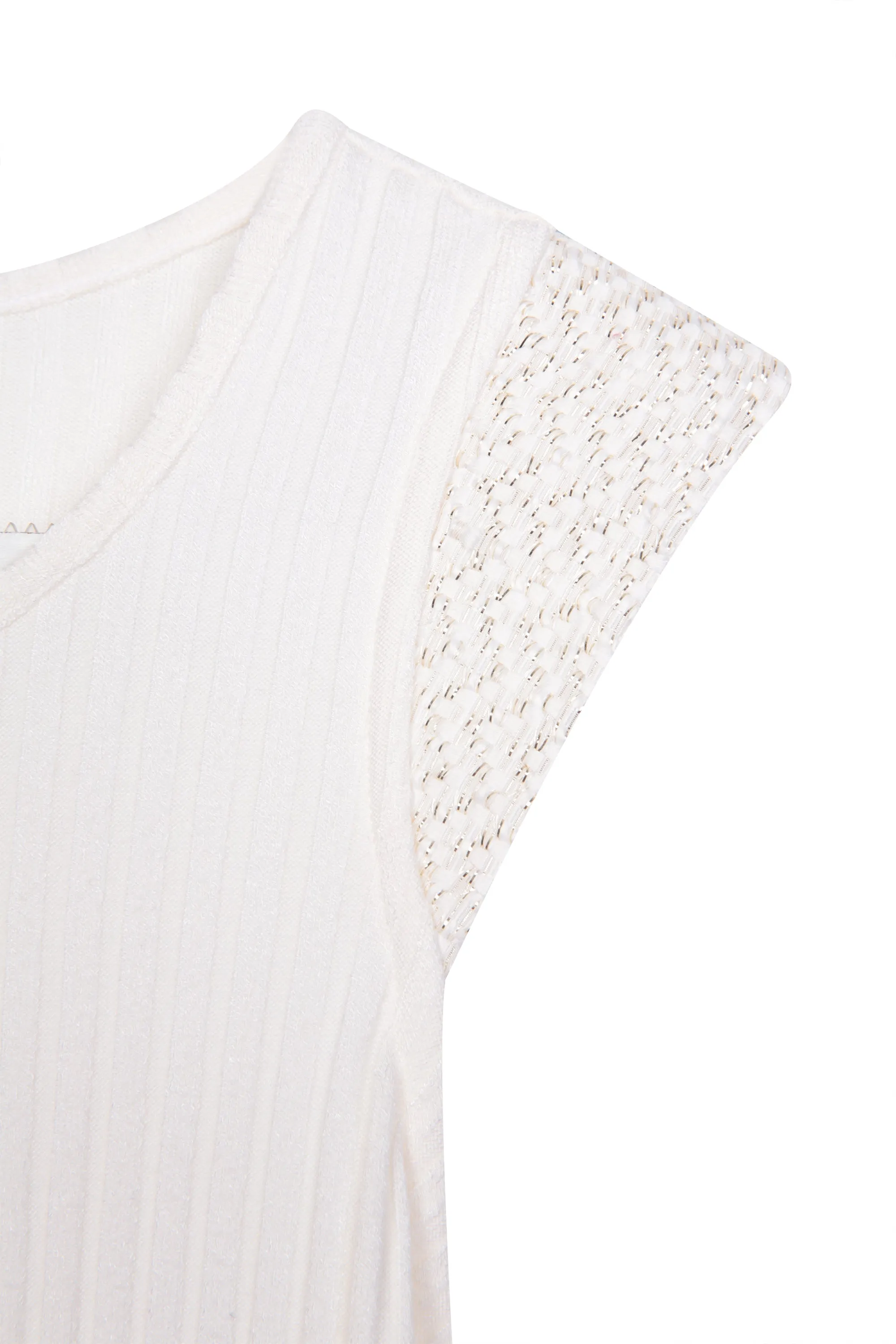 Ivory ribbed short maternity dress