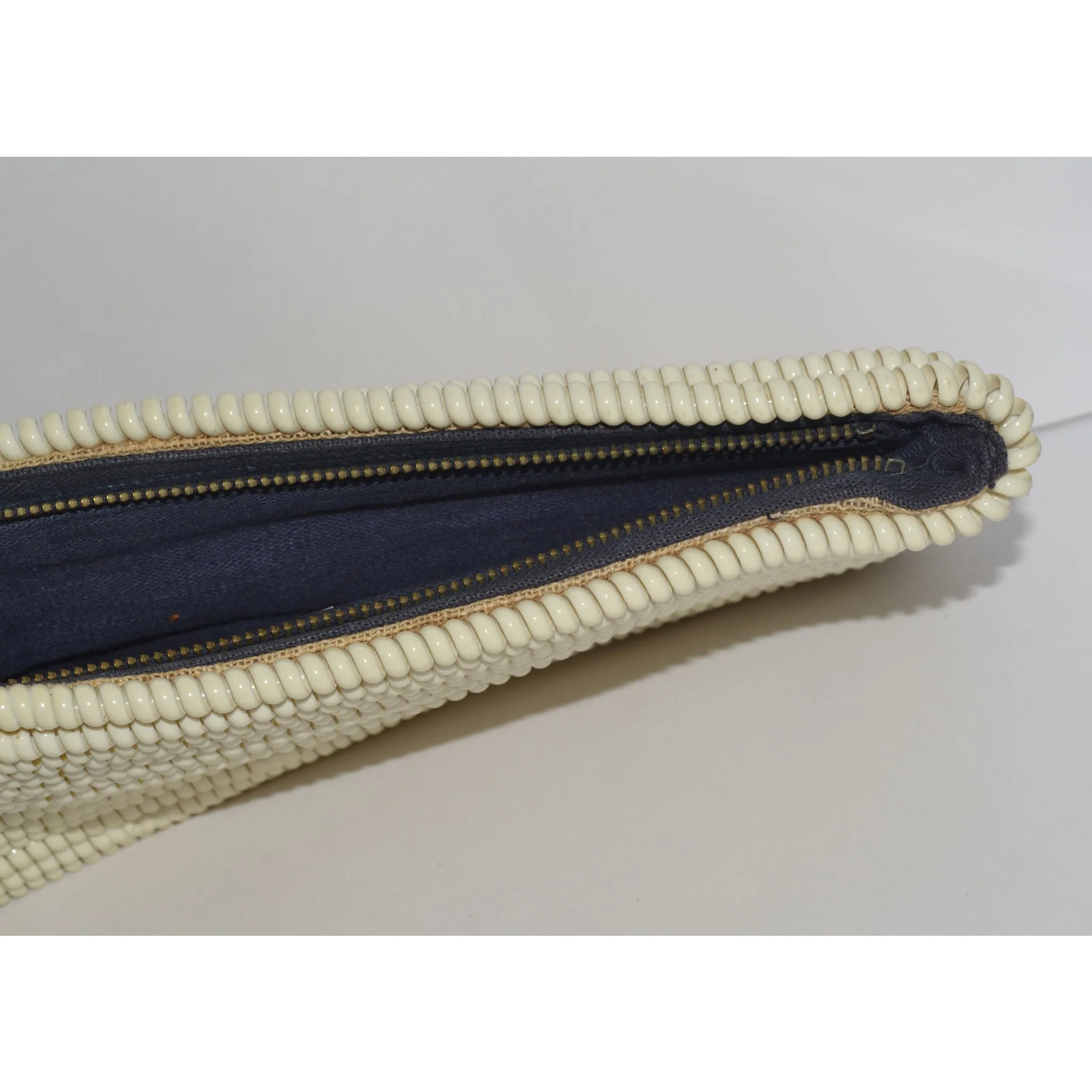 Ivory Telephone Cord Clutch Purse