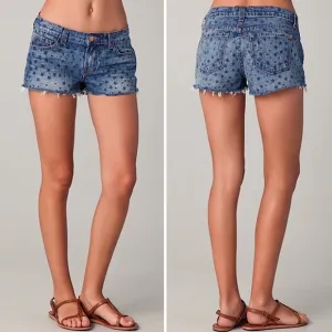 J BRAND Vintage Star frayed hem cut off denim shorts size 27 like new