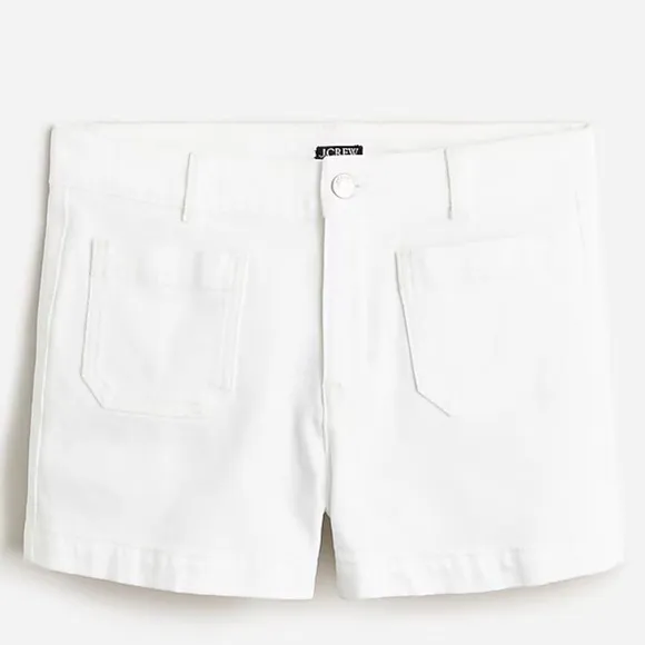 J crew Patch-pocket denim short in white