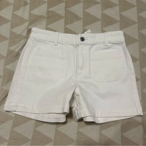 J crew Patch-pocket denim short in white