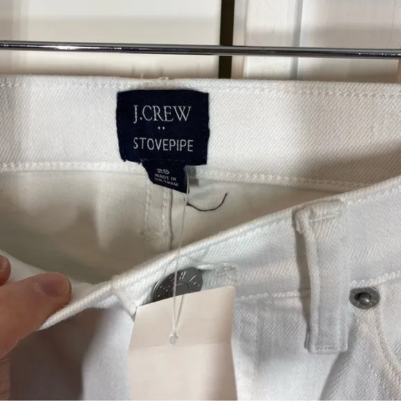 J. Crew Petite white stovepipe straight jean in signature stretch  size 25 nwt