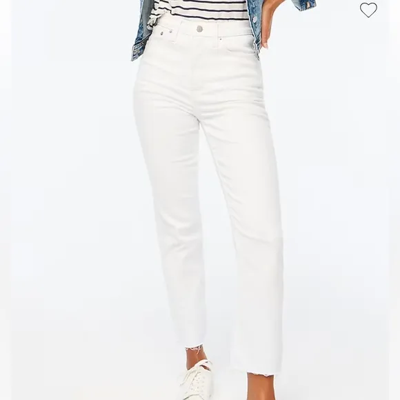 J. Crew Petite white stovepipe straight jean in signature stretch  size 25 nwt