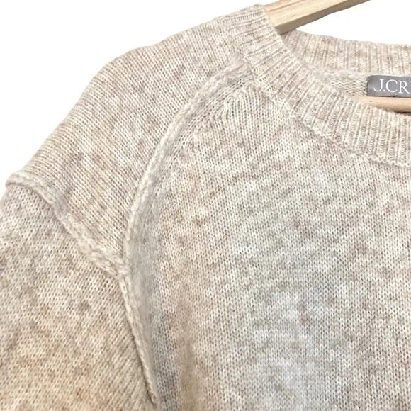 J CREW Relaxed Alpaca Blend Crewneck Pullover Sweater in Oatmeal