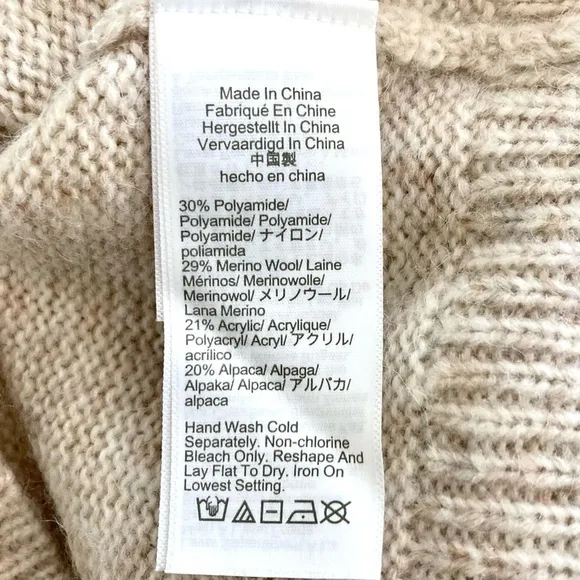 J CREW Relaxed Alpaca Blend Crewneck Pullover Sweater in Oatmeal