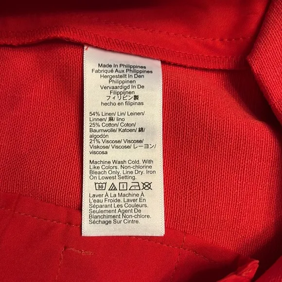 J. Crew Women’s 3&quot; suit short in textured linen blend red Size 12 NWT