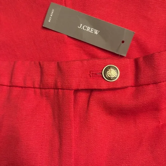 J. Crew Women’s 3&quot; suit short in textured linen blend red Size 12 NWT