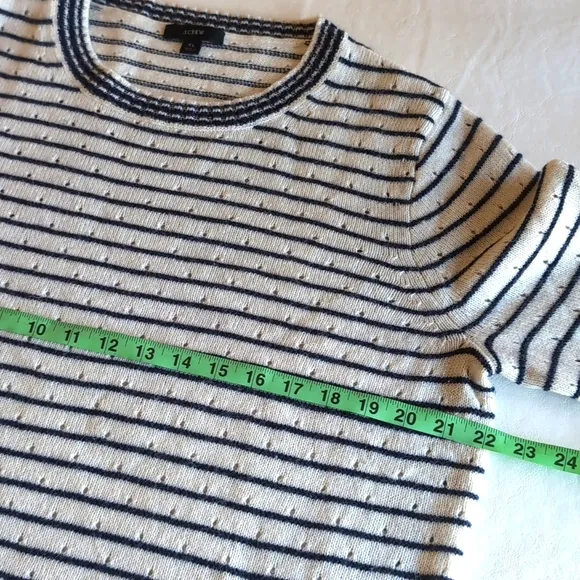 J. Crew Wool Alpaca Blend Striped Long Sleeved Lightweight Sweater Size XL