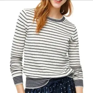 J. Crew Wool Alpaca Blend Striped Long Sleeved Lightweight Sweater Size XL