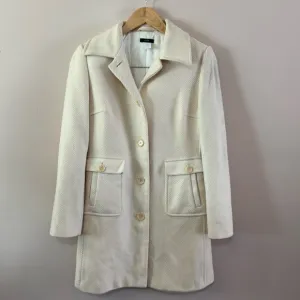 J. Crew Wool Ivory Button Front Short Length Pocket Front Size 4 Classy Elegant