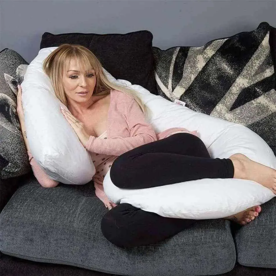 J Shaped Body Pillow and Sleeping Support - Peaches 'n' Daisies