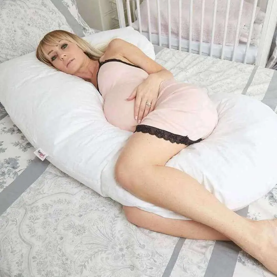 J Shaped Body Pillow and Sleeping Support - Peaches 'n' Daisies