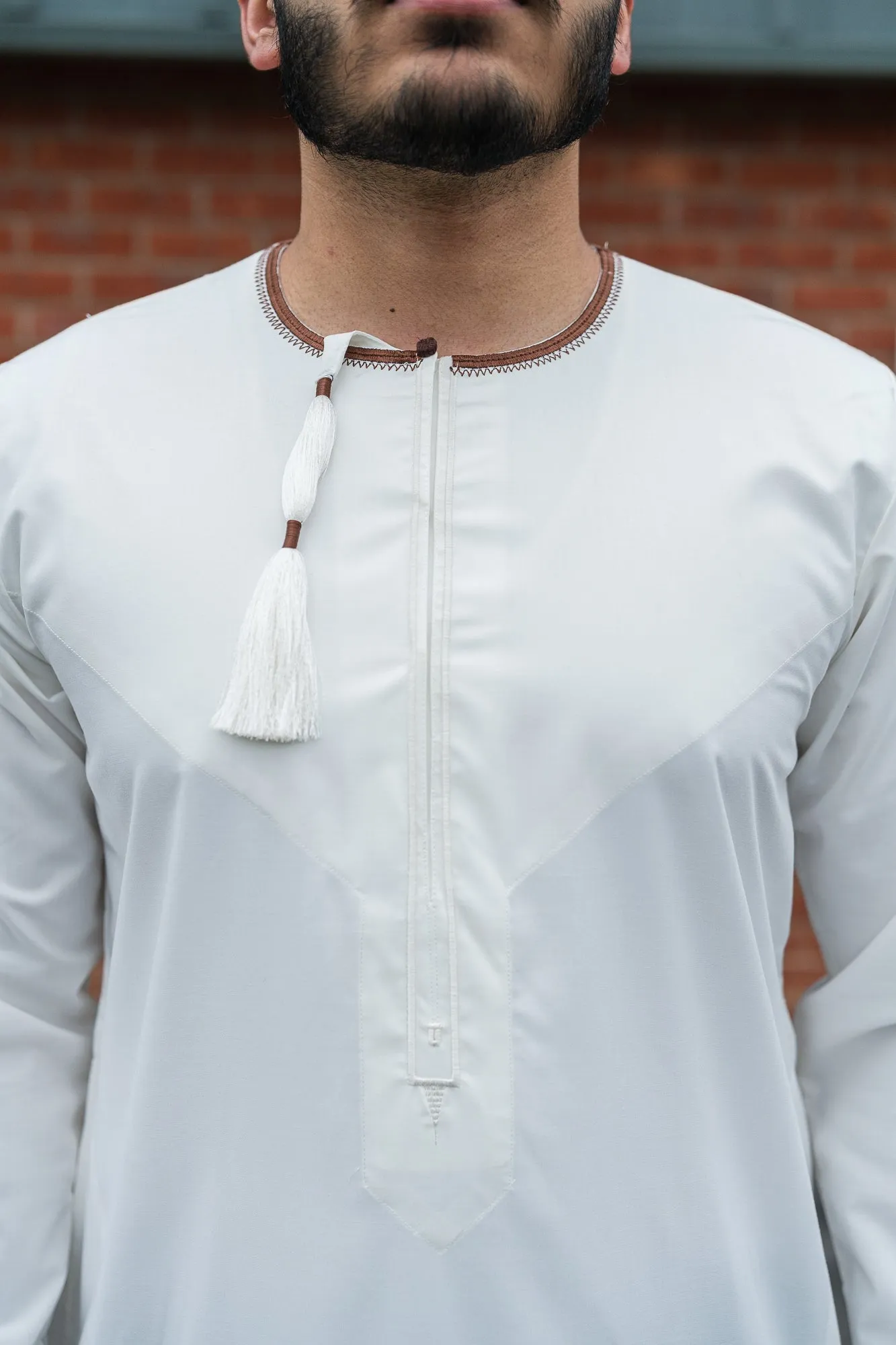 J100 C2 Cream/Brown Kids Thobe