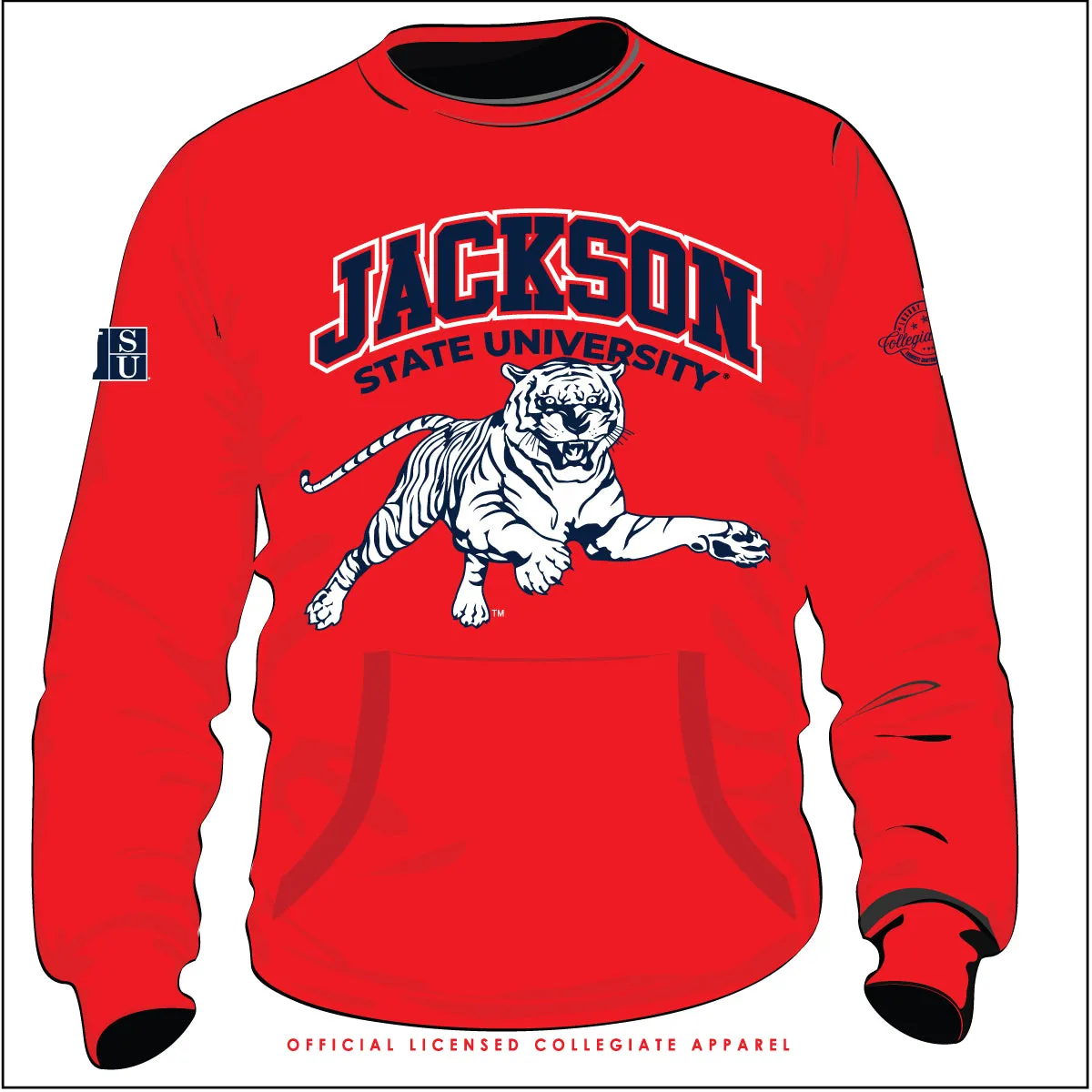 Jackson State | Vintage (Chenille) ARCH TIGER RED | Unisex Sweatshirt