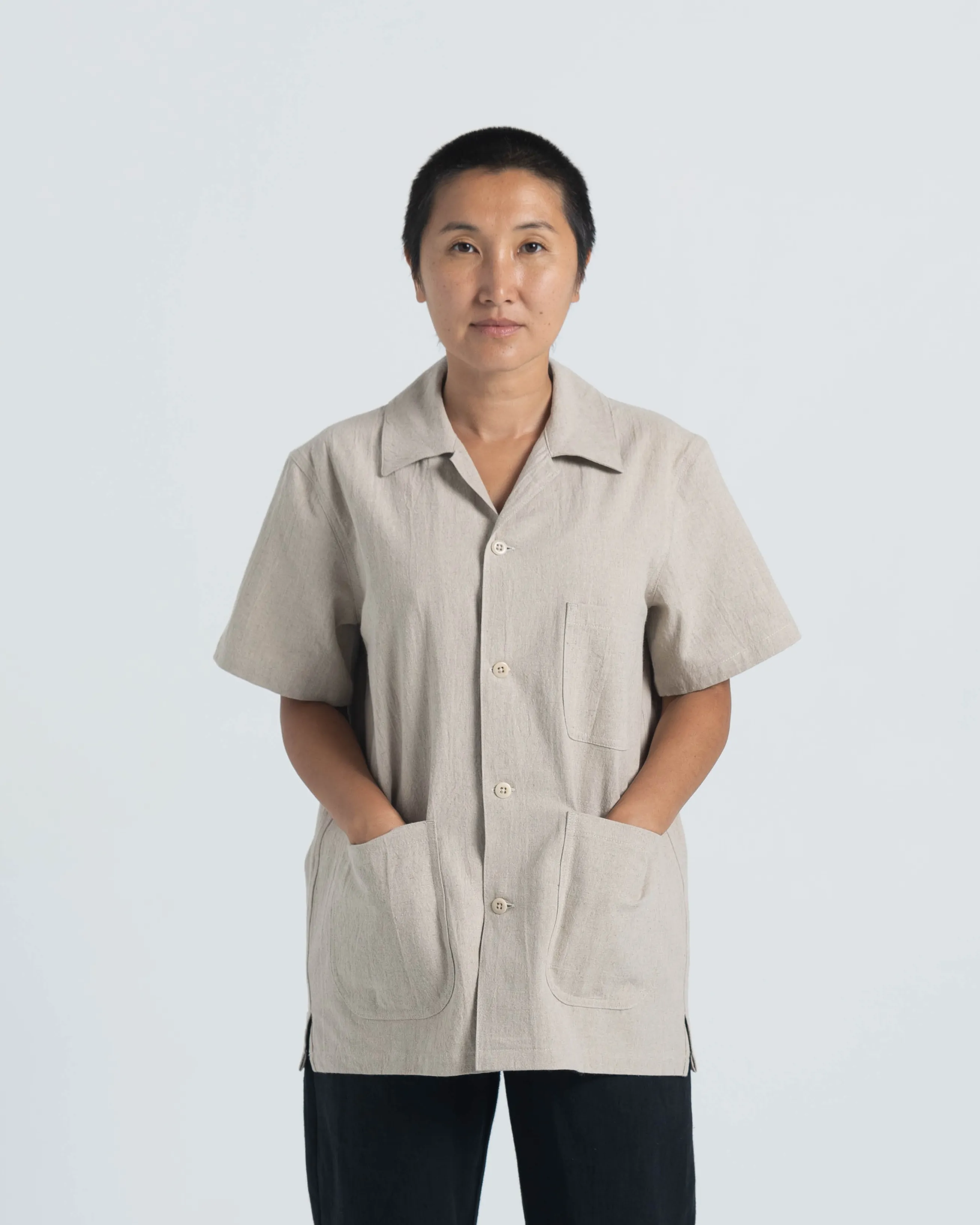 James SS Shirt - Natural Linen / Cotton