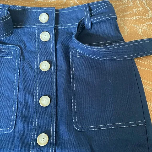 J.Crew button-front skirt in stretch linen 00