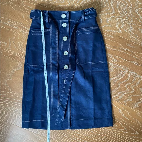 J.Crew button-front skirt in stretch linen 00