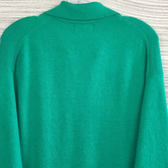 J.CREW Long Sleeve Polo Merino Wool/Alpaca Blend Pullover Sweater In Green Sz XS
