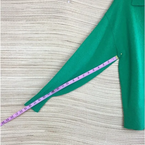 J.CREW Long Sleeve Polo Merino Wool/Alpaca Blend Pullover Sweater In Green Sz XS
