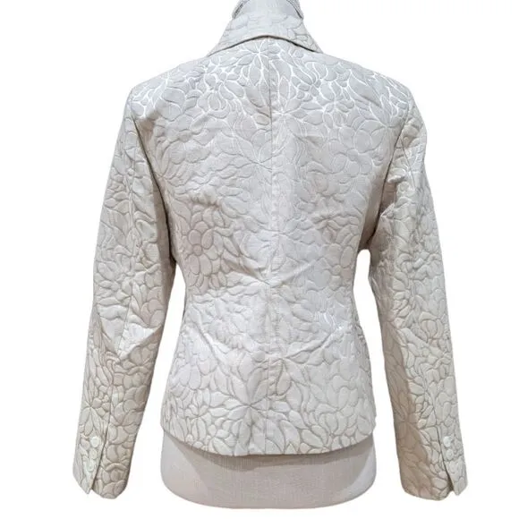 J.Crew Women's Glossy Floral Canvas Cotton &amp; Silk Blend Button Jacket Size 10P