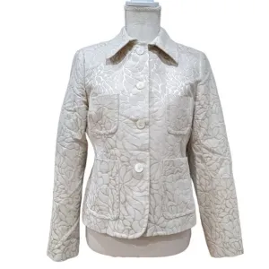 J.Crew Women's Glossy Floral Canvas Cotton &amp; Silk Blend Button Jacket Size 10P