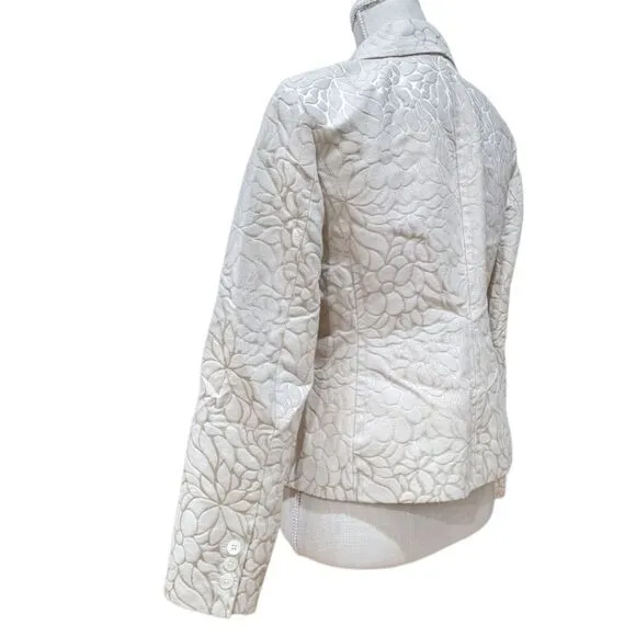 J.Crew Women's Glossy Floral Canvas Cotton &amp; Silk Blend Button Jacket Size 10P
